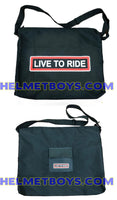 LIVE TO RIDE motorcycle strap bag open face 