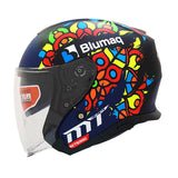 MT Motorcycle Sunvisor Helmet THUNDER BLUMAQ RABBIT side view