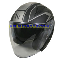 MT Helmet A1 CIVVY MATT BLACK V2 Motorcycle Helmet slant view
