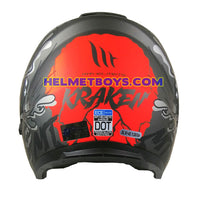 MT Helmet A1 KRAKEN MATT BLACK Motorcycle Helmet back view