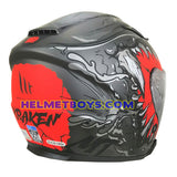MT Helmet A1 KRAKEN MATT BLACK Motorcycle Helmet backflip view