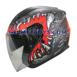 MT Helmet A1 KRAKEN MATT BLACK Motorcycle Helmet side view