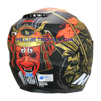MT Motorcycle Sunvisor Helmet A1 BUSHIDO samurai backflip view