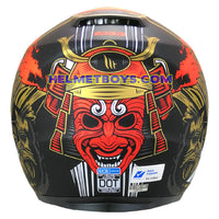 MT Motorcycle Sunvisor Helmet A1 BUSHIDO samurai back view