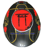 MT Motorcycle Sunvisor Helmet A1 BUSHIDO samurai top view