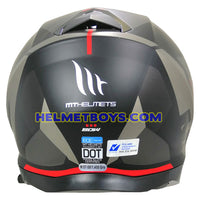 MT helmet THUNDER 3 SV JET version A5 BOW MATT RED back view