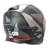 MT helmet THUNDER 3 SV JET version A5 BOW MATT RED backflip view