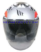 MT Motorcycle Sunvisor Helmet B2 TATTOO MATT TITANIUM GREY front view
