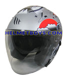 MT Motorcycle Sunvisor Helmet B2 TATTOO MATT TITANIUM GREY slant view