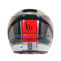 MT Helmet D5 GLOSSY RED Motorcycle sunvisor Helmet back view