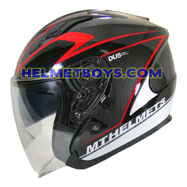 MT Helmet D5 GLOSSY RED Motorcycle sunvisor Helmet side view