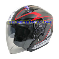 MT Helmet D5 GLOSSY RED Motorcycle sunvisor Helmet slant view