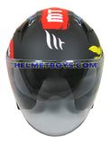 MT Helmet A1 KRPA KOI DRAGON MATT BLACK Motorcycle Helmet front view