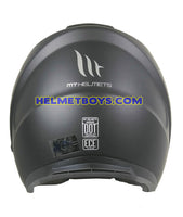 MT Helmet AVENUE MATT BLACK Motorcycle Helmet backfull view