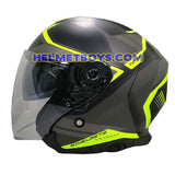 MT Helmet C3 TURBINE MATT FLUO YELLOW Motorcycle Helmet side view
