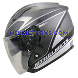 MT Motorcycle Helmet CIVVY MATT BLACK sunvisor side view