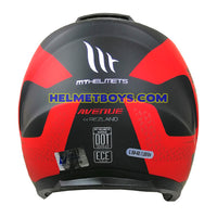 MT motorcycle helmet SV AVENUE version A5 REZLAND MATT RED back view