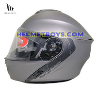MT STORM Flip Up Motorcycle Helmet anthracite grey matt side view