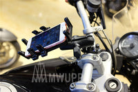 MWUPP motorcycle fingergrip smartphone holder handlebar install