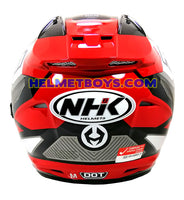 NHK R1 GIGA Motorcycle Sunvisor Helmet RED back view