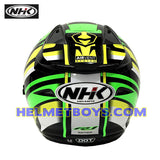 NHK Motorcycle Sunvisor Helmet AERO R1 greenflo back view