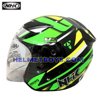 NHK Motorcycle Sunvisor Helmet AERO R1 greenflo side view