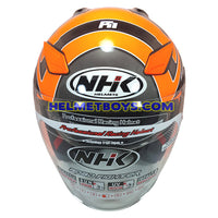 NHK R1 GIGA Motorcycle Sunvisor Helmet front top view