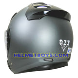 OZI 22 open face motorcycle helmet matt grey back view
