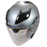 OZI 22 open face motorcycle helmet matt grey slant view