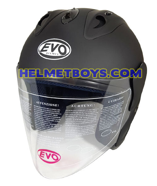 EVO RS 959 motorcycle helmet matt black slant view