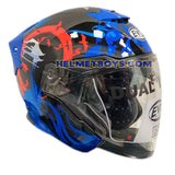 EVO RS9 Motorcycle Sunvisor Helmet SAMURAI BLUE slant view