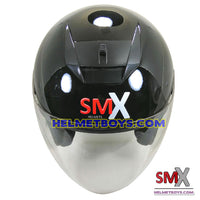 SMX open face motorcycle helmet front view