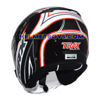 TRAX FG-TEC sunvisor motorcycle helmet racing red white backflip view