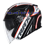 TRAX FG-TEC sunvisor motorcycle helmet racing red white side view