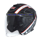 TRAX FG-TEC sunvisor motorcycle helmet racing red white slant view