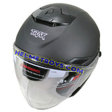 FG-TEC TRAX Sunvisor Motorcycle Helmet Matt Black slant view