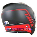 TRAX FG-TEC sunvisor motorcycle helmet matt red slant backflip  view 