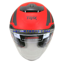 TRAX FG-TEC sunvisor motorcycle helmet matt red top view 