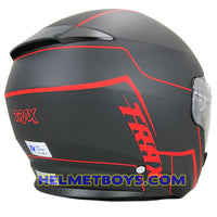 TRAX FG-TEC sunvisor motorcycle helmet redline backflip view 