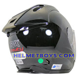 TRAX GRAVITY open face motorcycle helmet backflip view