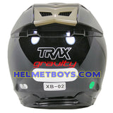 TRAX GRAVITY open face motorcycle helmet back view