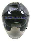 FG-TEC TRAX Sunvisor Motorcycle Helmet glossy Black front view