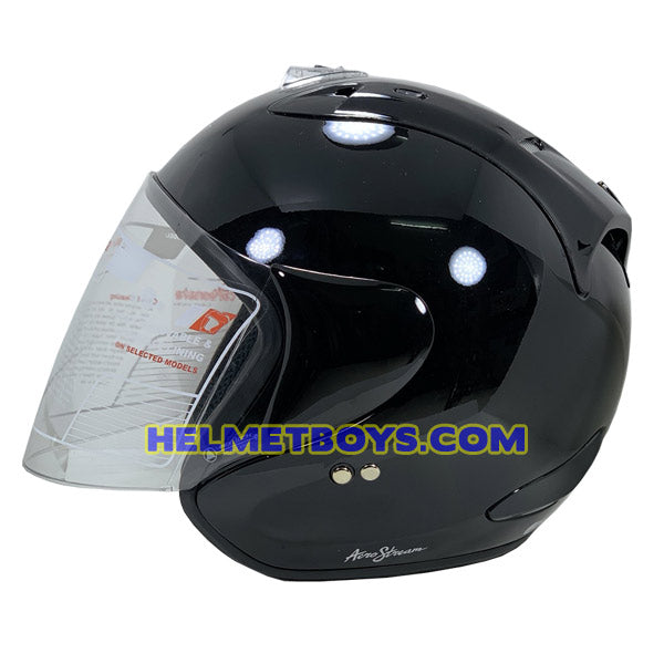 TRAX RACE ZR motorcycle helmet glossy black side view