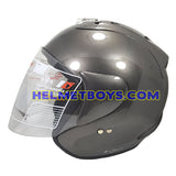 TRAX RACE ZR motorcycle helmet glossy grey side view