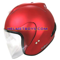 TRAX RACE ZR motorcycle helmet matt red side view