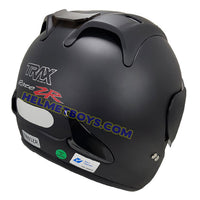 TRAX RACE ZR motorcycle helmet matt black back view