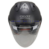 TRAX RACE ZR motorcycle helmet matt black front view