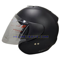 TRAX RACE ZR motorcycle helmet matt black side view
