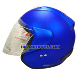TRAX RACE ZR motorcycle helmet matt blue side view