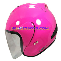 TRAX RACE ZR motorcycle helmet pink side view